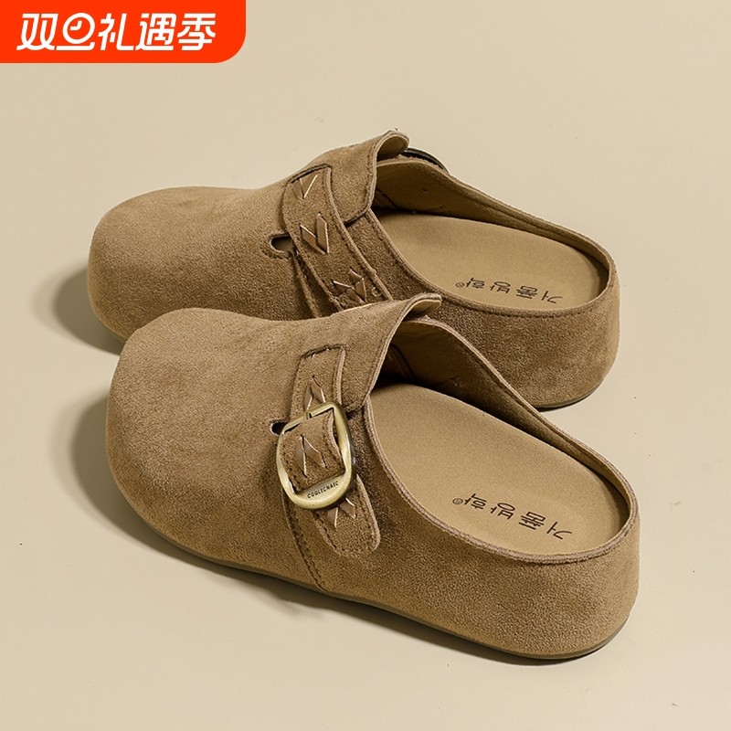 小个子厚底增高包头勃肯半拖鞋女外穿2025秋季懒人软底巨好看鞋子