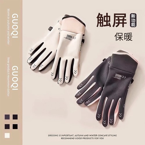手套女秋冬季新款触屏加绒加厚