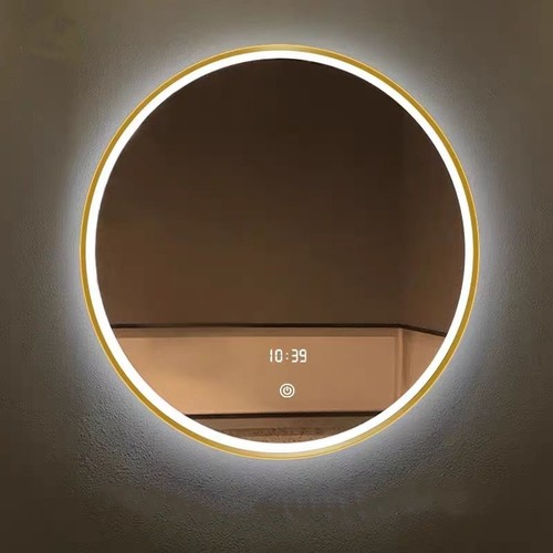 智能圆镜浴室镜防雾化妆壁挂梳妆洗手间卫生间LED镜子带灯免打孔