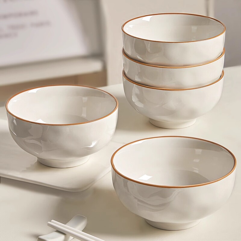 釉下彩陶瓷饭碗家用高颜值新款吃饭碗米饭碗盘子碗碟餐具组合