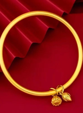 古法沙金手镯女两世欢手环不掉色