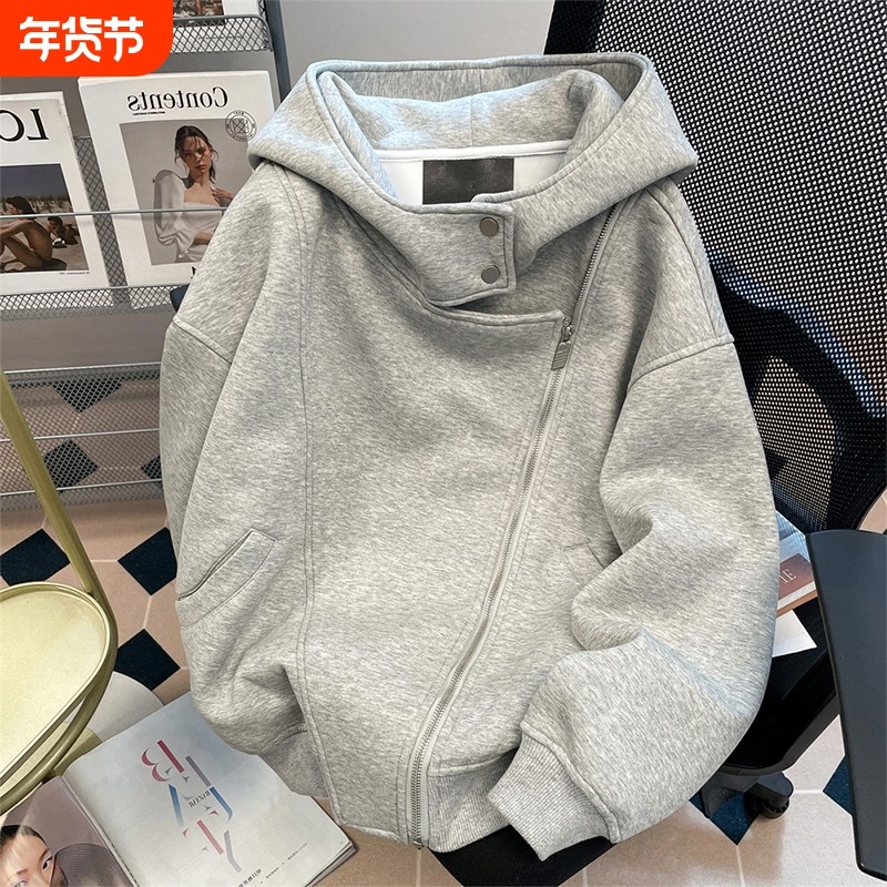 设计感拉链开衫卫衣男秋季美式cleanfit潮流休闲外套宽松连帽夹克,运动服/休闲服装,运动茄克/外套,淘宝优惠券,粉丝福利购,淘宝优惠卷