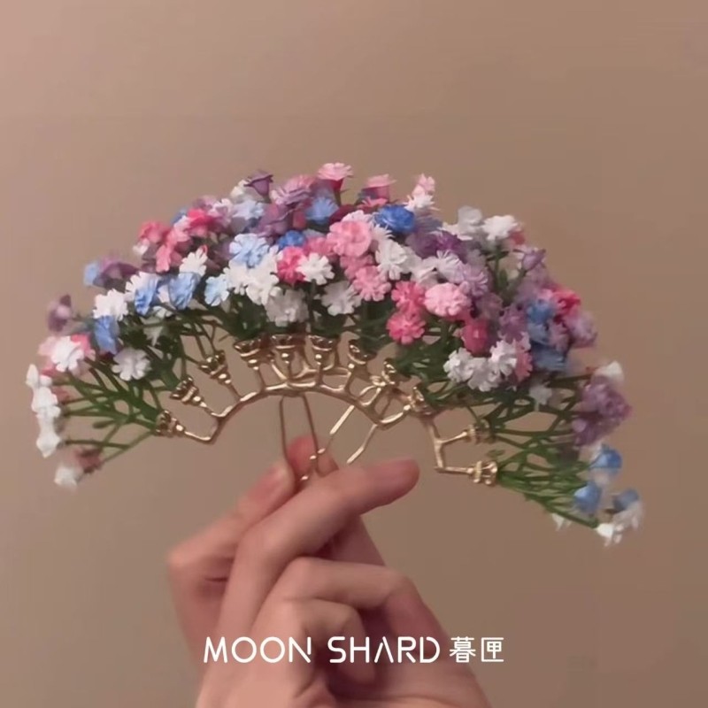 JUNWEI刘亦菲同款满天星簪花发簪甜美新年盘发超仙气质温柔发饰