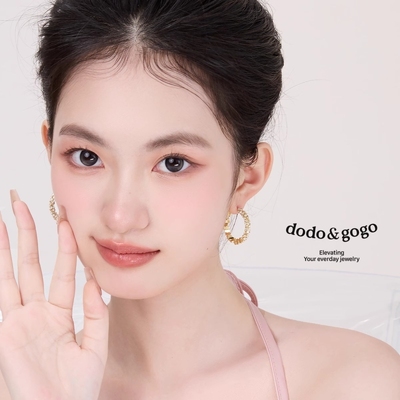 DODOGOGO碎银子圈圈耳环轻奢小众设计感气质2025新款爆款素圈耳饰