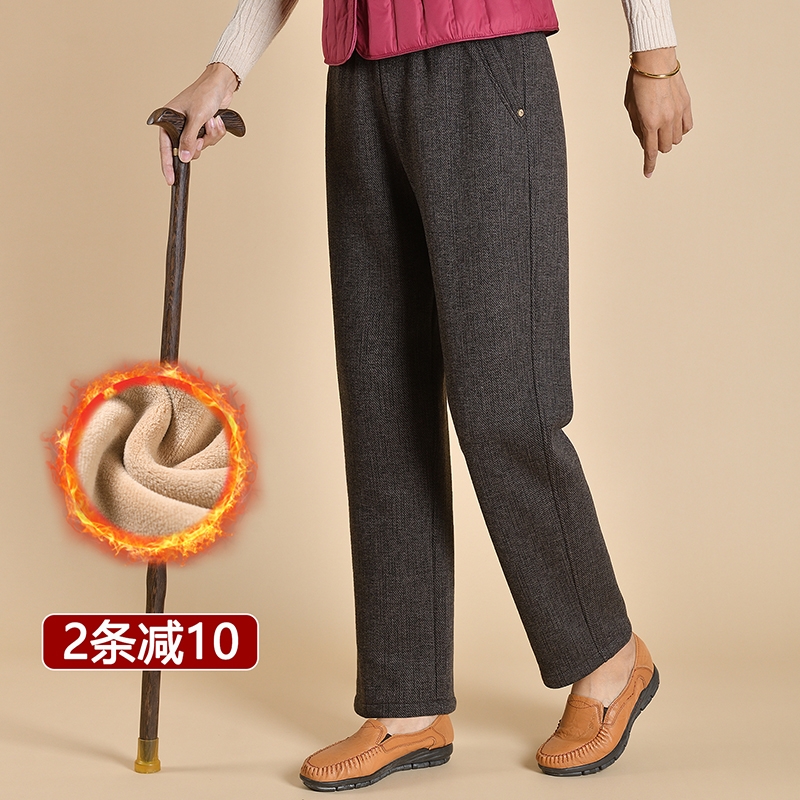 妈妈裤子春秋宽松直筒60岁奶奶裤