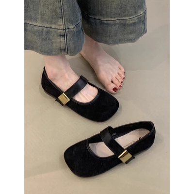 法式平底浅口玛丽珍单鞋女2025新款夏季韩版芭蕾温柔晚晚鞋豆豆鞋