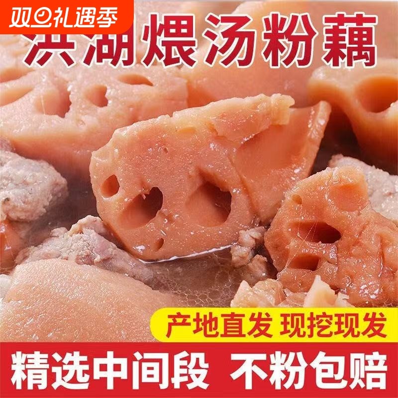 现挖现发湖北洪湖粉藕新鲜煲汤藕青泥巴藕面藕炖汤粉藕莲藕九孔