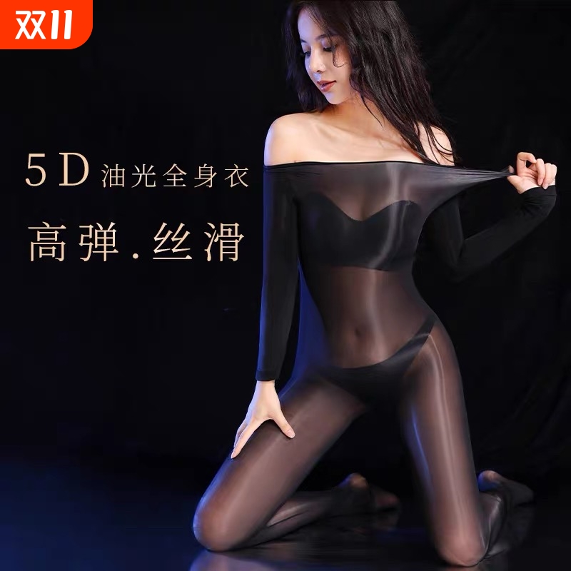 新版上身无缝912针马油连身袜油光连体丝袜全身亮滑紧身丝滑