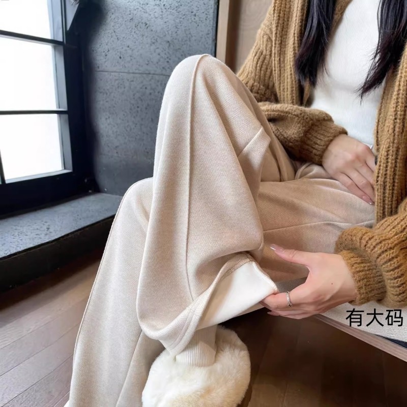 毛呢阔腿裤女2025新款秋冬季加绒休闲小个子窄版直筒裤大码灰色,女装/女士精品,大码裤装,淘宝优惠券,粉丝福利购,淘宝优惠卷