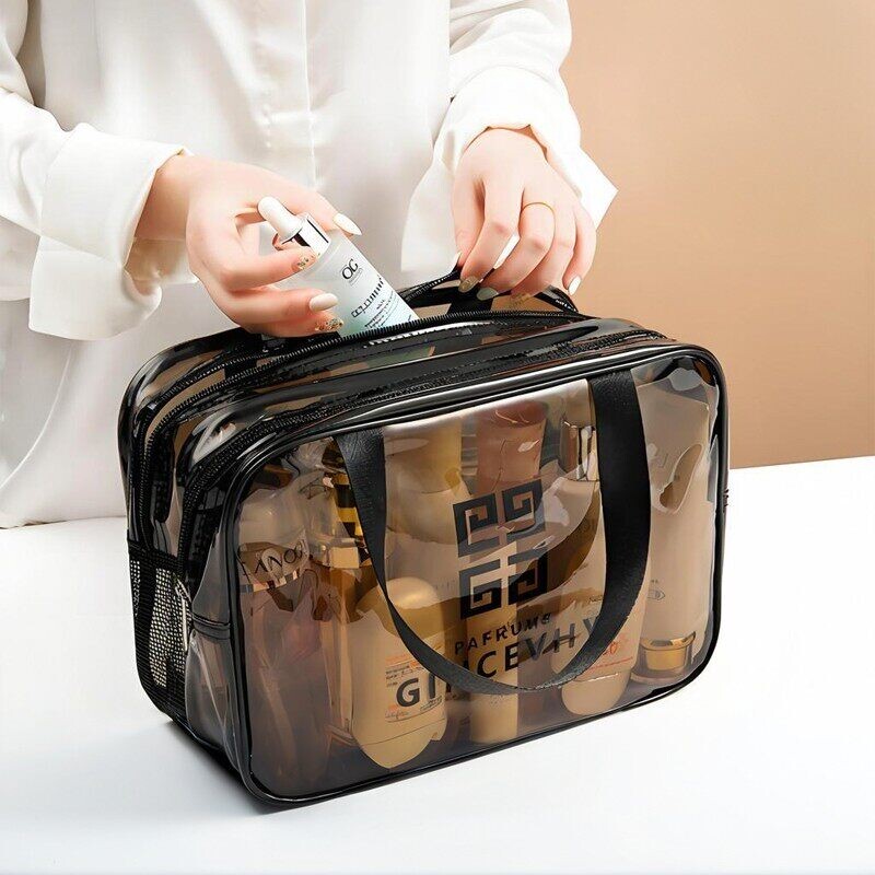 干湿分离洗漱包便携旅游透明游泳洗澡防水化妆包收纳袋女洗浴手提