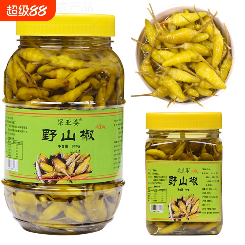 广西野山椒泡椒小米椒泡凤爪牛肉竹笋鸡爪甜酸辣味特辣调料菜大瓶