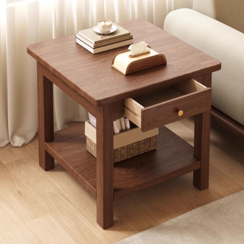 沙发边几实木方桌中式客厅茶几小桌子边柜侧边柜角几茶桌方形置物