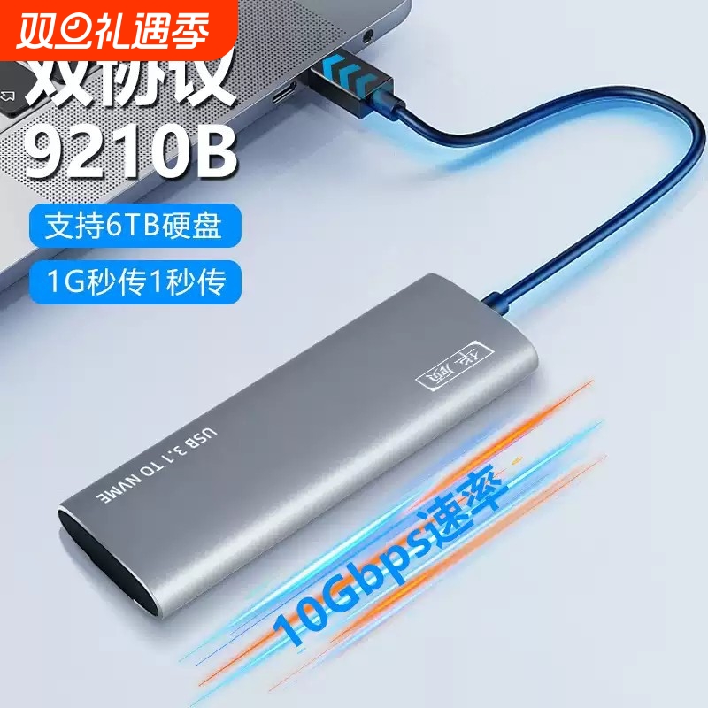 华顾m.2固态硬盘盒子nvme/sata转typec外接读取移动m2通用ssd雷电