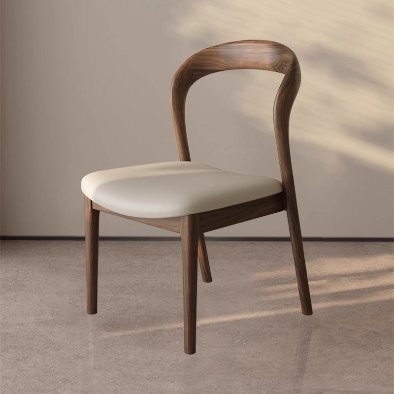 实木餐椅家用中古风戈雅椅靠背椅子高级感设计师酒店吃饭餐厅椅子