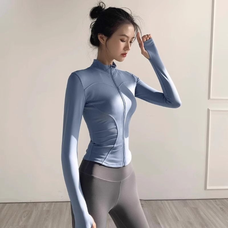 瑜伽服健身上衣外套女秋冬季专业普拉提运动跑步骑行服长袖大码