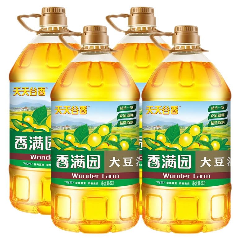 香满园天天谷香大豆油5L 一级食用油家用整箱色拉油