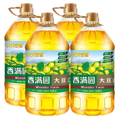 香满园天天谷香大豆油5L 一级食用油家用整箱色拉油