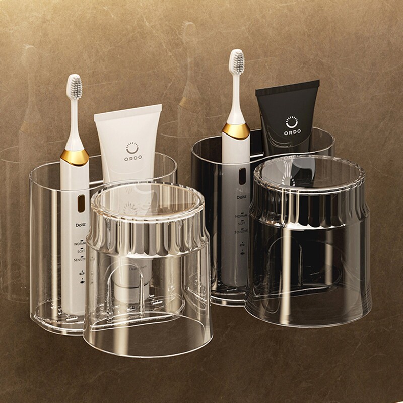 电动牙刷置物架牙杯架壁挂免打孔卫生间洗漱杯漱口杯收纳套装牙膏