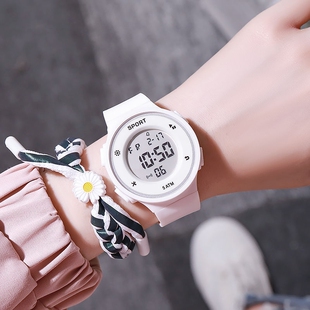 学生电子手表女款初高中运动腕表简约时尚男款夜光显示普通看时间