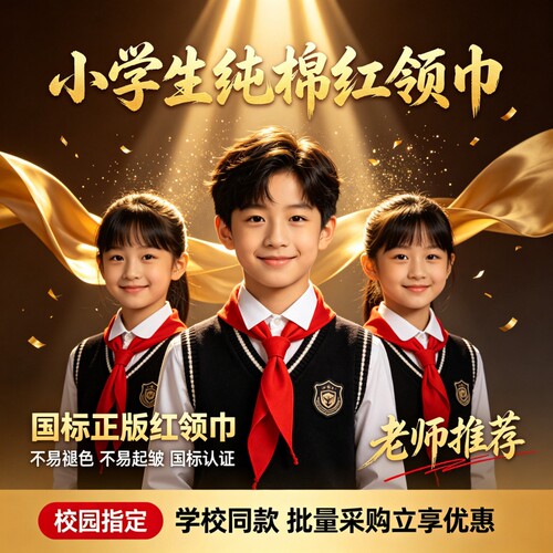 小学生绸缎红领巾超薄透气