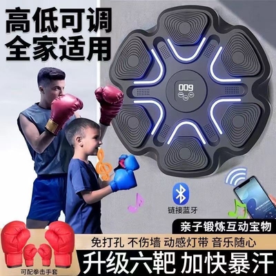 智能音乐拳击机家用成人墙靶儿童打击反应室内电子靶散打训练器材
