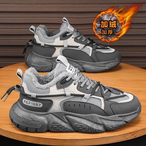 男鞋冬季加绒加厚青少年运动跑步鞋休闲增高老爹学生保暖棉鞋