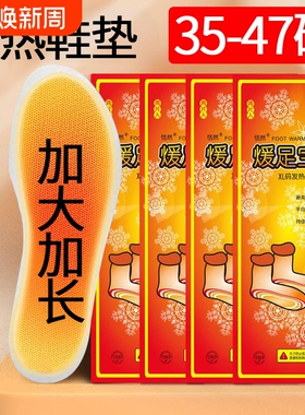 恬然自发热鞋垫男46码可行走发热暖足贴女底特大码暖脚宝充电电热