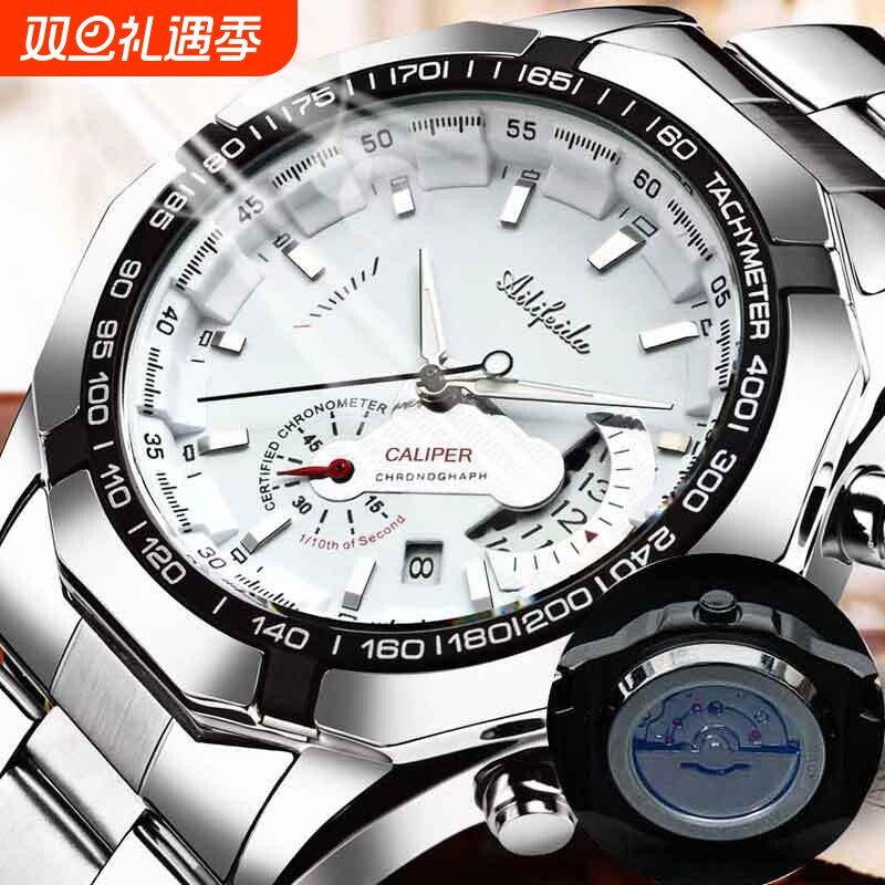 艾利翡达全自动男士手表机芯石英后盖镂空大表盘抖音爆款夜光防水