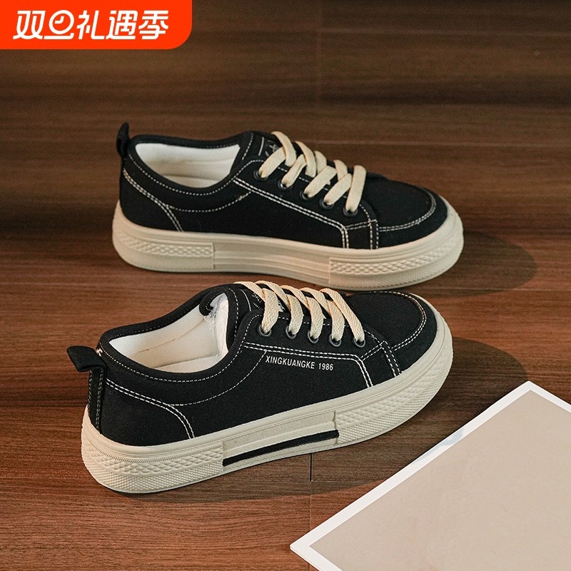 2025年新款春夏季网面帆布鞋休闲透气小白鞋女鞋板鞋女款平底鞋子