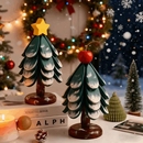 圣诞树隔热垫圣诞礼物一棵树餐桌摆件真实木折叠杯垫碗垫防烫锅垫