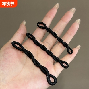 老式黑色头绳小橡皮筋发圈女扎头发绳头饰胶圈皮套传统简单绑简约