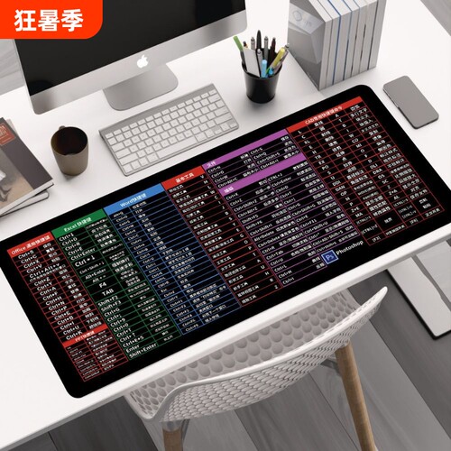 快捷键超大鼠标垫办公全电脑桌垫加厚锁边学生宿舍电脑游戏键盘垫