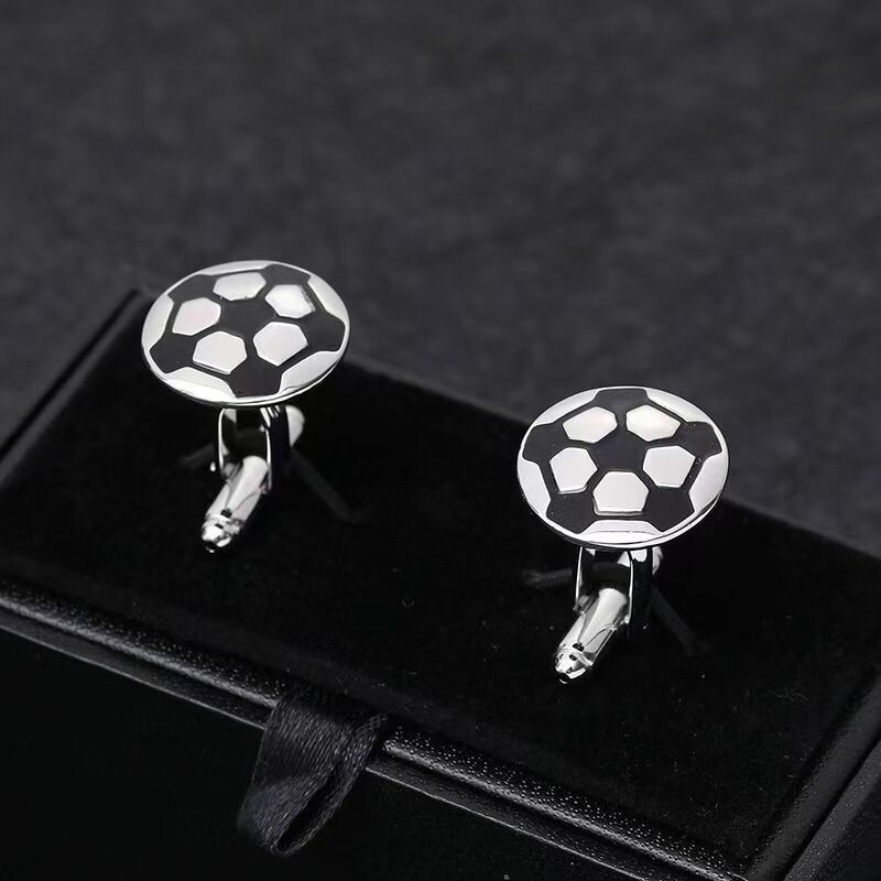 优质球类法式袖扣运动风足球橄榄球高尔夫球台球冰球棒球袖口纽钉