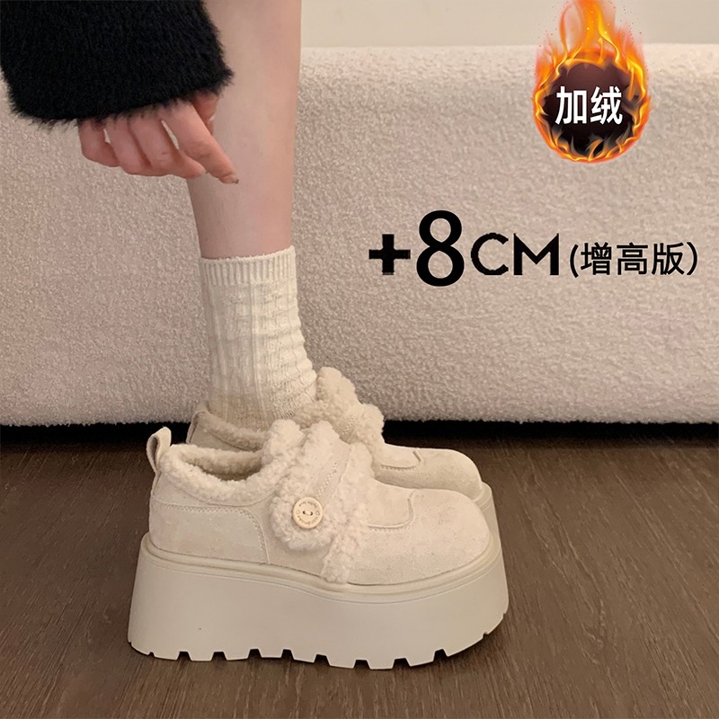 松糕厚底增高加绒保暖勃肯鞋女2025新款冬季爆款雪地靴乐福鞋棉鞋