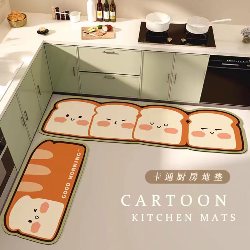 硅藻泥厨房地垫家用吸水防滑防摔脚垫耐脏速干地毯防潮防污现代