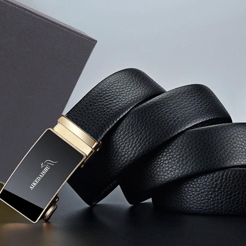 【人气爆款】男士皮带牛皮自动扣真皮腰带男休闲裤带节日礼物甄选