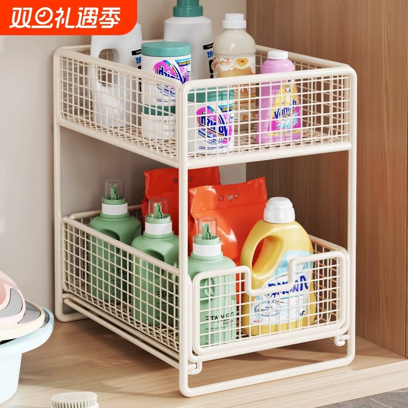 浴室柜下可抽拉置物架下水槽置物架卫生间洗手台多层多功能分层架