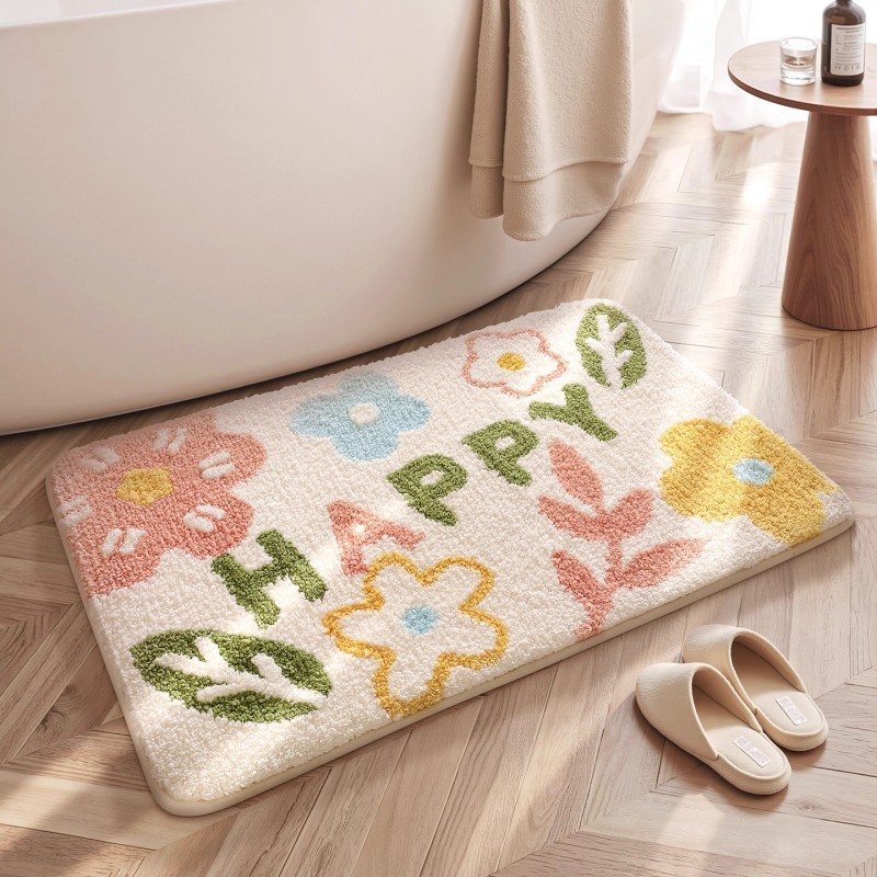 卫生间地垫家用浴室吸水速干脚垫小清新加厚地垫卫浴防滑门垫,居家布艺,家用脚垫,淘宝优惠券,粉丝福利购,淘宝优惠卷