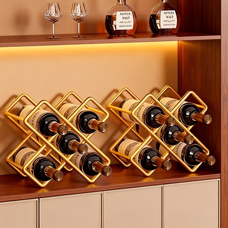 酒柜置物架红酒架子轻奢高档红酒瓶摆放架干红酒放置架酒杯收纳