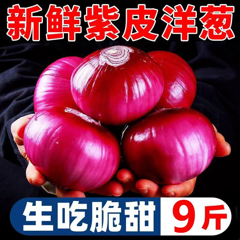 云南农家紫皮新鲜洋葱现挖产地生吃蔬菜红皮水果葱头9斤脆甜生鲜