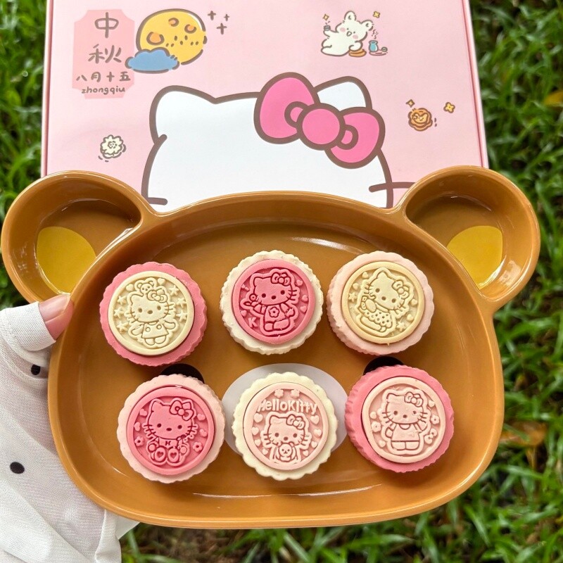 【中秋月饼礼盒】HelloKitty可爱卡通\颜色图案随机一盒6个装