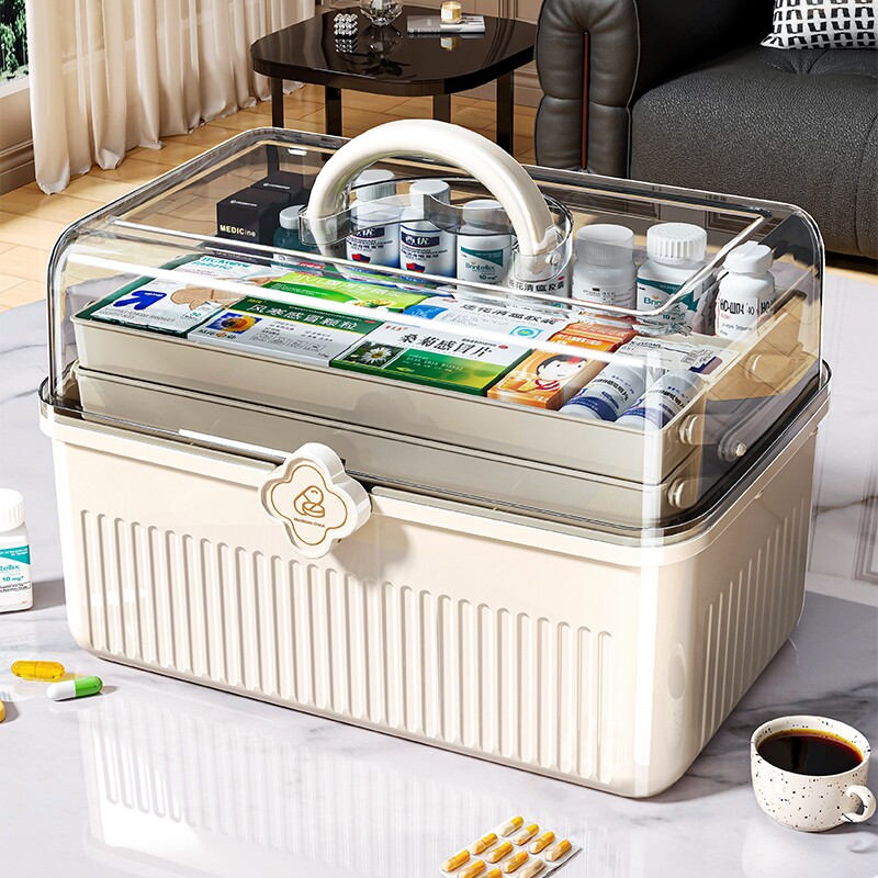 药箱家庭装医药箱家用大容量儿童药物多层医疗收纳盒急救箱小药盒