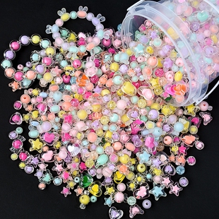 串珠手工diy材料珠子散珠手链儿童散装彩色水晶手串饰品配件彩珠