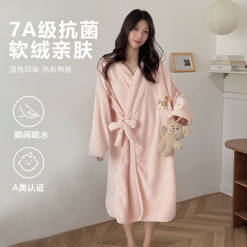 浴巾可穿浴袍式女秋冬加厚吸水速干2026新款浴裙大人家用浴衣裹巾
