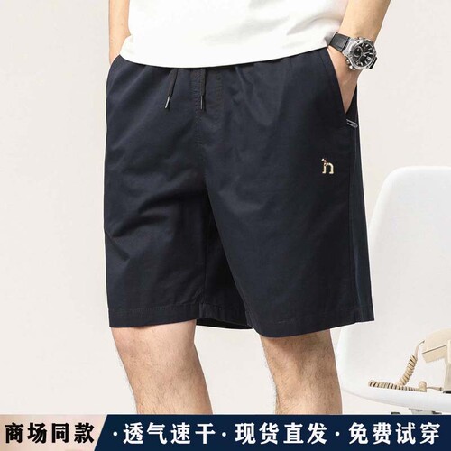 哈吉斯男士短裤五分裤纯棉免烫