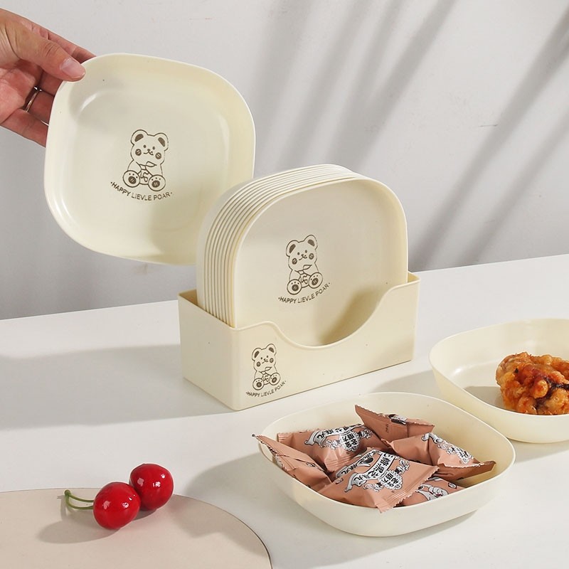 吐骨碟家用餐桌吐骨头盘碟垃圾盘轻奢塑料放菜骨碟零食盘底座收纳,餐饮具,碟,淘宝优惠券,粉丝福利购,淘宝优惠卷