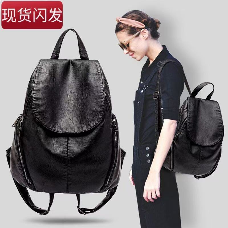 包包2025新款防水羊皮双肩包女包休闲软皮背包休闲包电脑包大容量