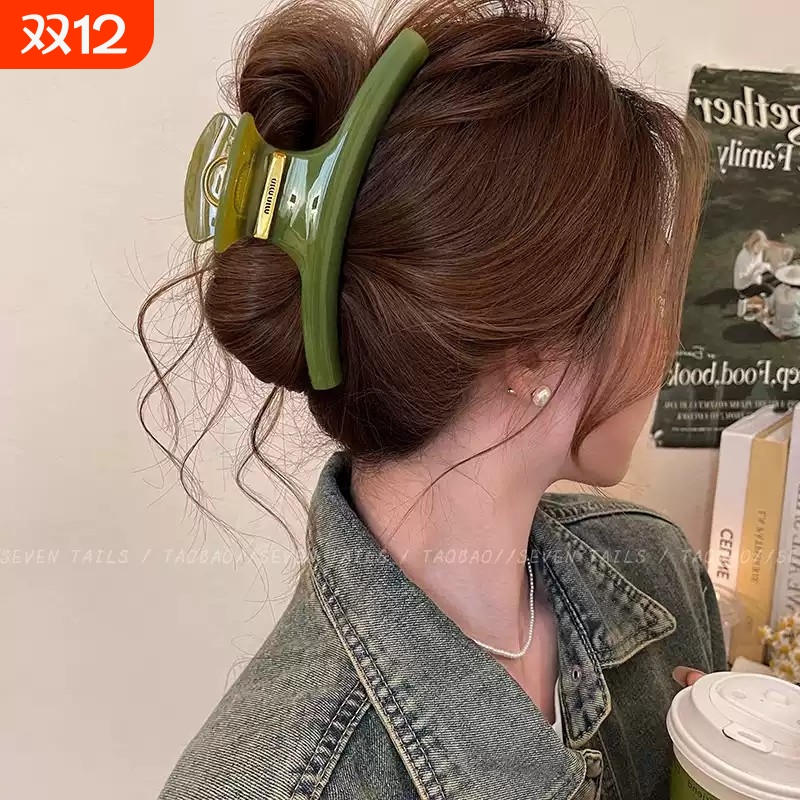 欧若风春夏超大号弧形抓夹2025新款后脑勺鲨鱼夹子发夹高级感头饰