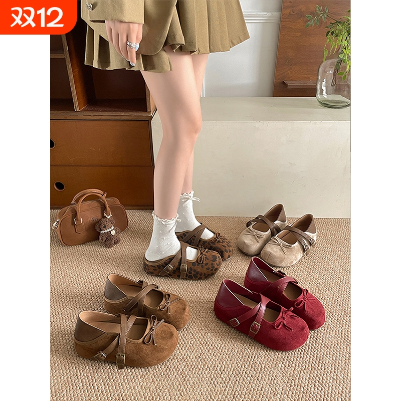 南在南方红色厚底全包勃肯鞋女2025新款秋季软底单鞋子内增高圆头