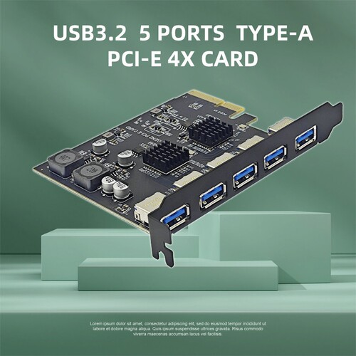 包邮USB3.2扩展卡PCI-e X4转双口TYPE-C+A口祥硕ASM3142主控GEN2